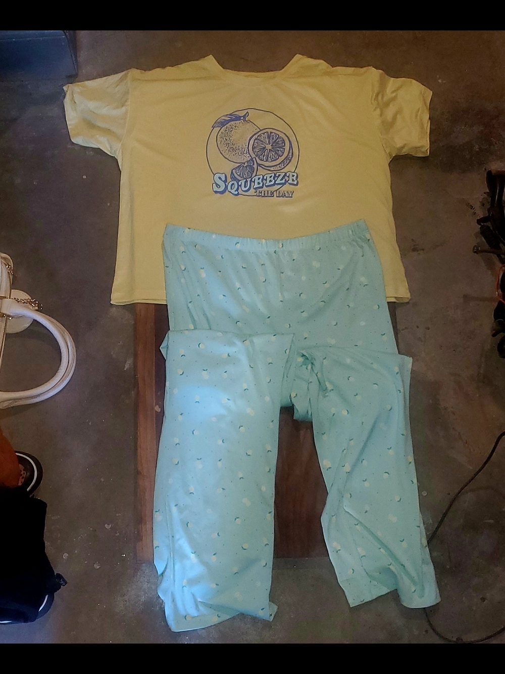 Womens Wonder Nation Lemon Themed 'Squeeze the Day' Pajama Set